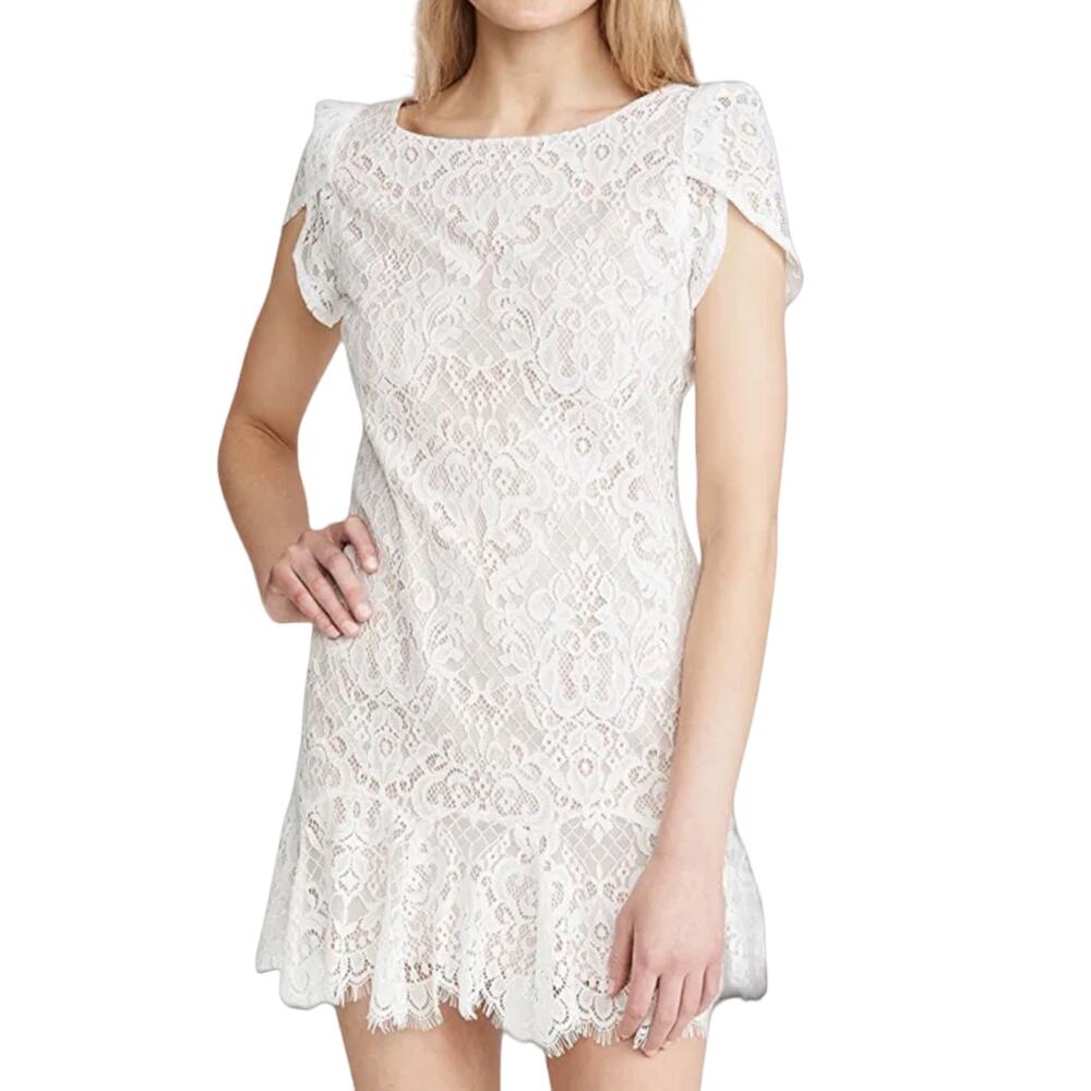 BB Dakota Steve Madden Revolve Fast Lace Environment White Lace Fairy Mini Dress - Picture 3 of 10